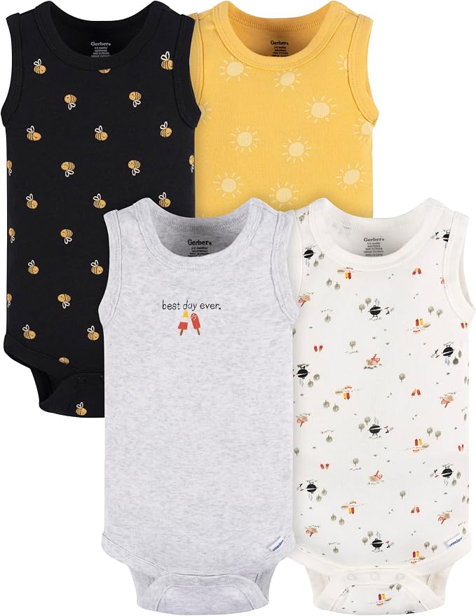 Gerber Baby Boys Multi-Pack Sleeveless Onesies Bodysuit by Gerber