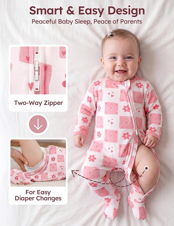 Unnivoll Baby Sleepers 100% Cotton Baby Pajamas Baby Boys Girls Clothes | - Image 3