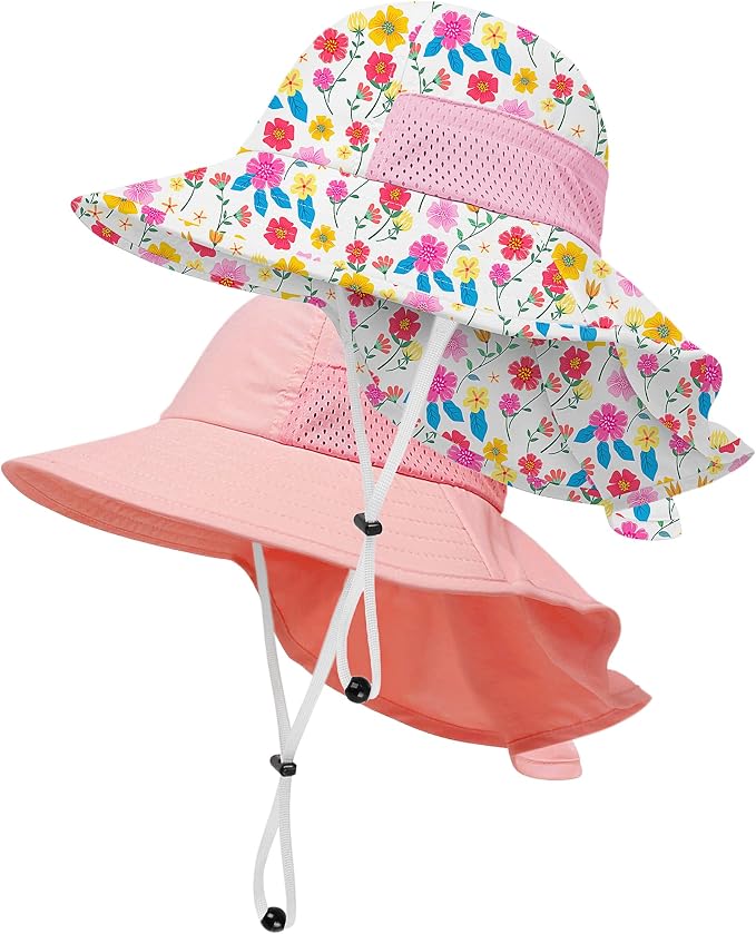 Toddler Baby Sun Hat Kids Summer Beach Essentials Adjustable Beach Hats by HONGTEYA