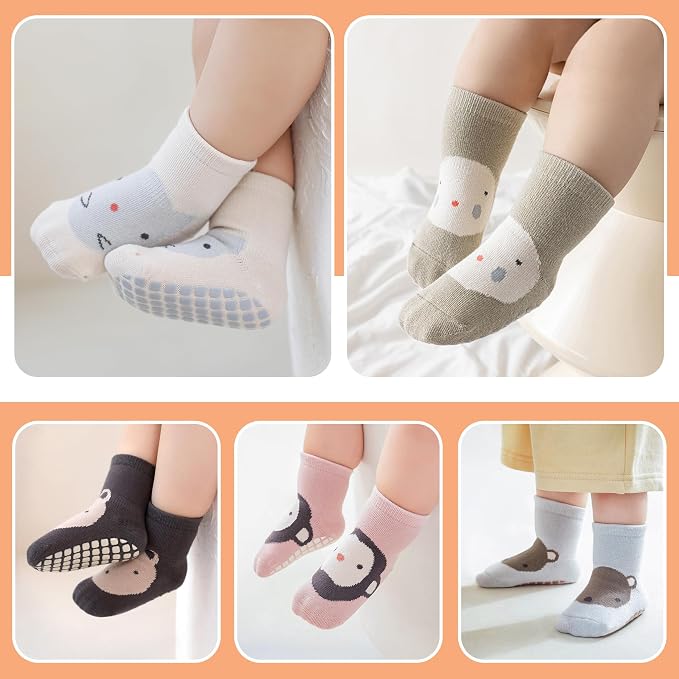 TRUEHAN 5 Pairs Toddler Non Slip Socks - Image 5
