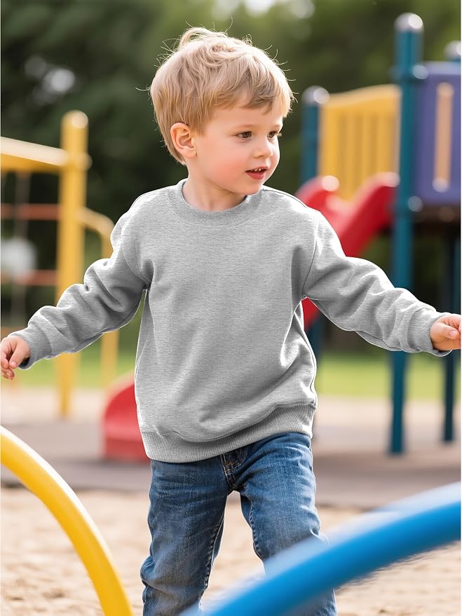 Cooraby 3 Pack Baby and Toddler Boys Crewneck Sweatshirts Kids Solid Cotton - Image 3