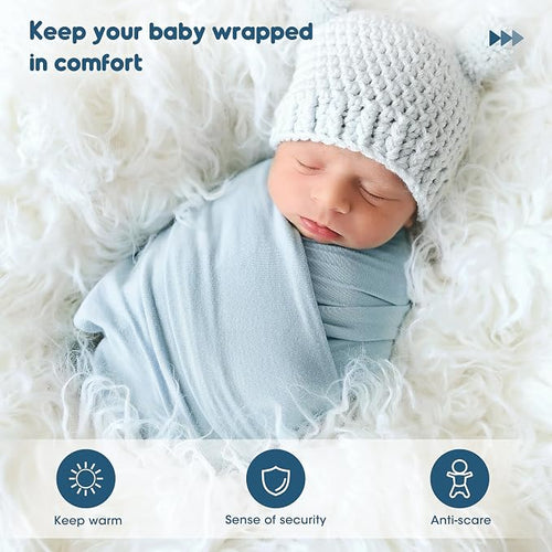 2 Pack Newborn Swaddle Blanket, Ultra Soft Stretchy Jersey Knit Extra Large - Image 2