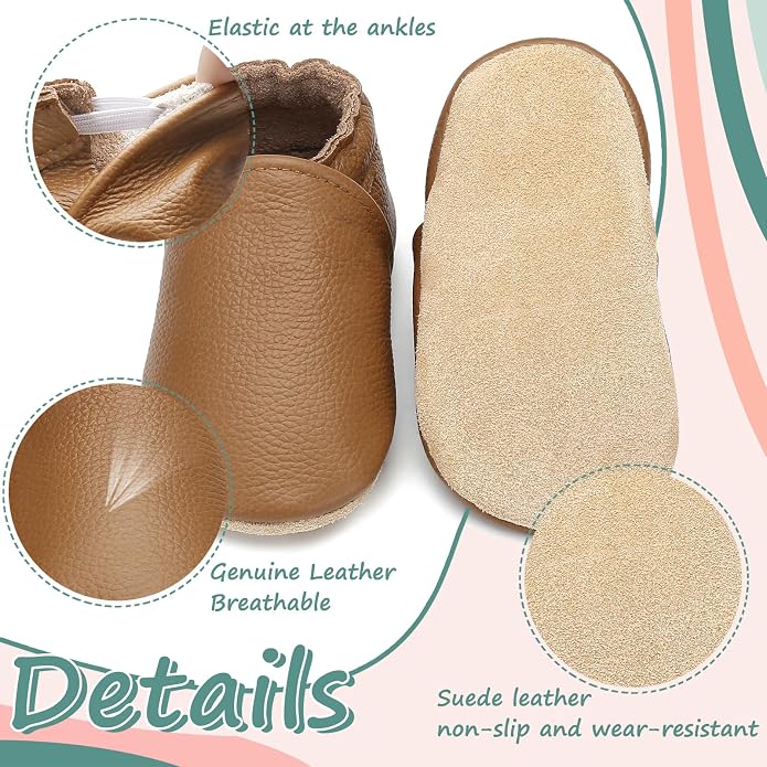 Genuine Leather Baby Booties Soft Sole Toddler Walking Shoes - Image 3