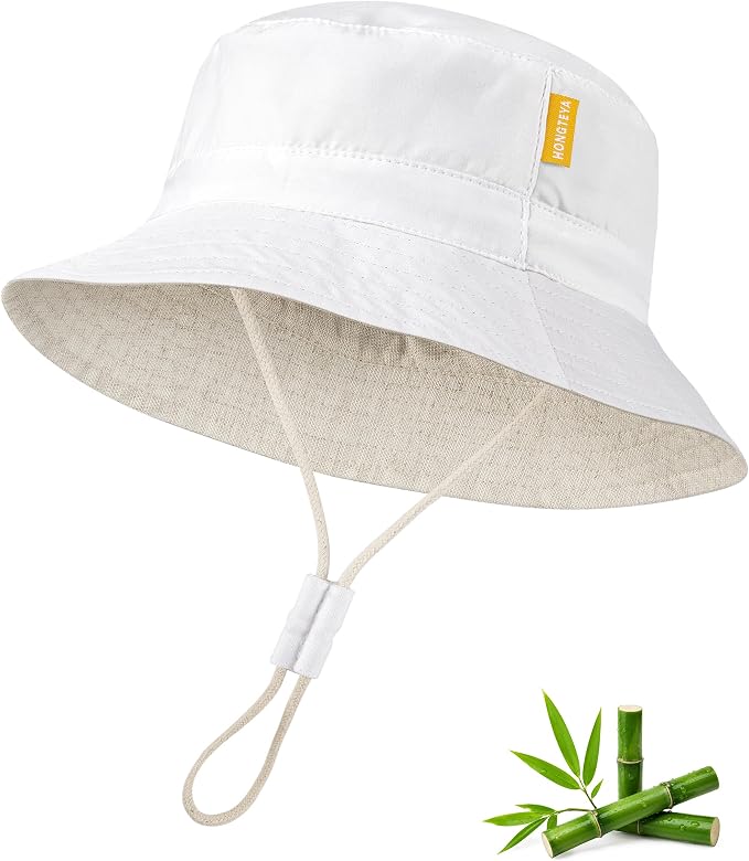 Baby Sun Hat for Toddler Kids Bamboo Rayon Bucket Hat Summer Beach Sun by HONGTEYA