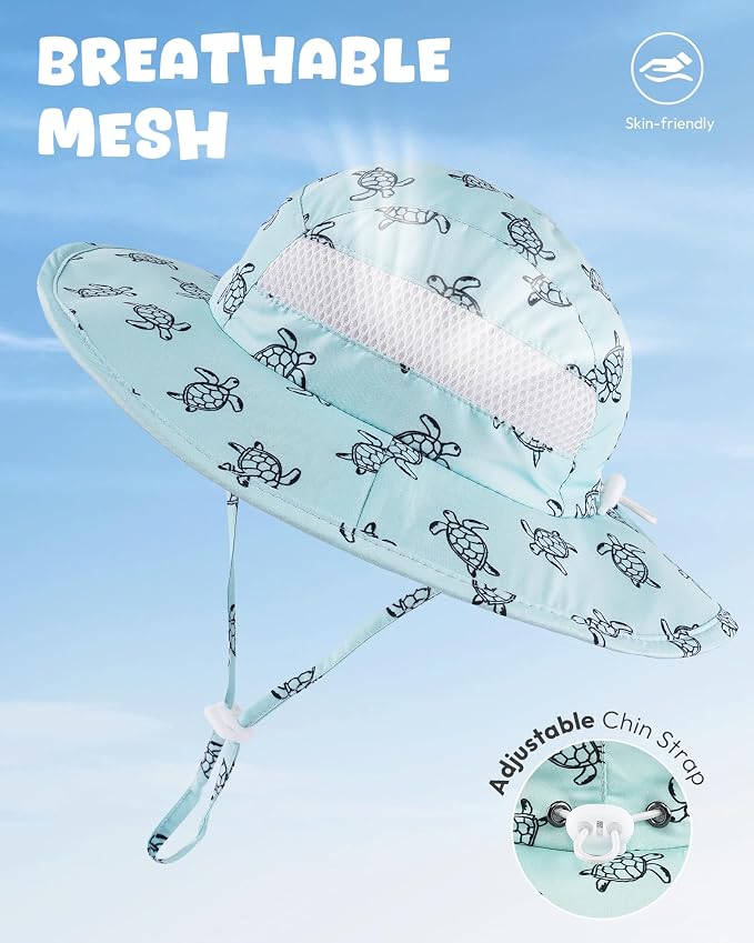 HONGTEYA 2 Pack Baby Sun Hat Infant Toddler Boys Girls Sun Protection Bucket - Image 4