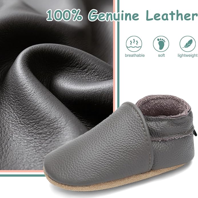 Genuine Leather Baby Booties Soft Sole Toddler Walking Shoes - Image 3