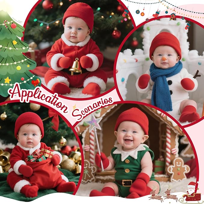 Zando Anti-Scratch Baby Hats Mittens Warm Newborn Infant Boys Girls 0-6M | - Image 6
