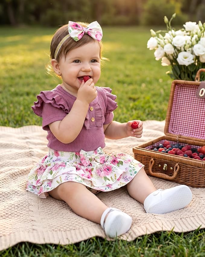 HONGTEYA Baby Girl Clothes Set Newborn Infant Summer Outfits - Image 3