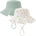 Konssy 2-Pack Muslin Baby Girl Sun Hats by Konssy