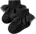 Methee ​Baby Girls Ruffle Socks, Infant Girls Double Lace Frilly Socks Newborn by Methee