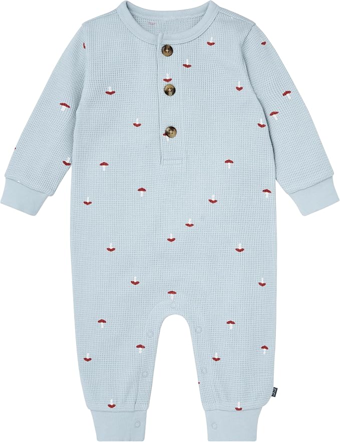 Modern Moments by Gerber Baby Henley Waffle Knit Romper by ModernMomentsbyGerber