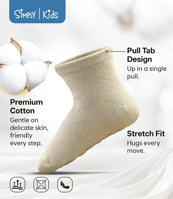 Baby Mid-Crew Socks with Grips for 0-7 Years Old Toddler Boy Girl Kids - Image 5