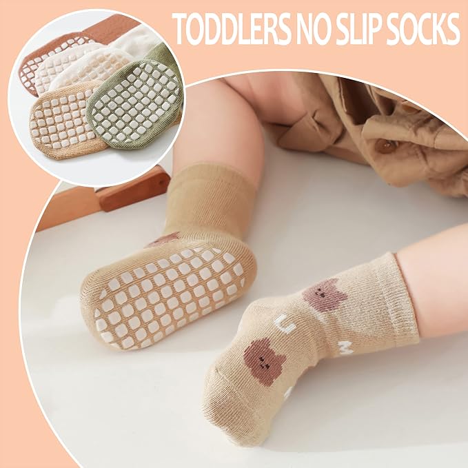 TRUEHAN 5 Pairs Toddler Non Slip Socks - Image 4