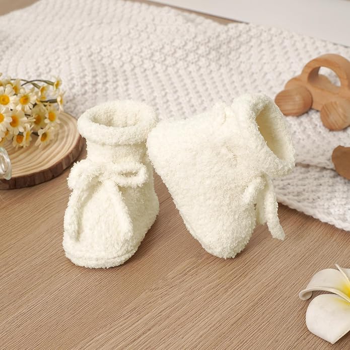 LAWKUL Cotton Baby Booties Newborn Fleece Shoes Sock - Image 7