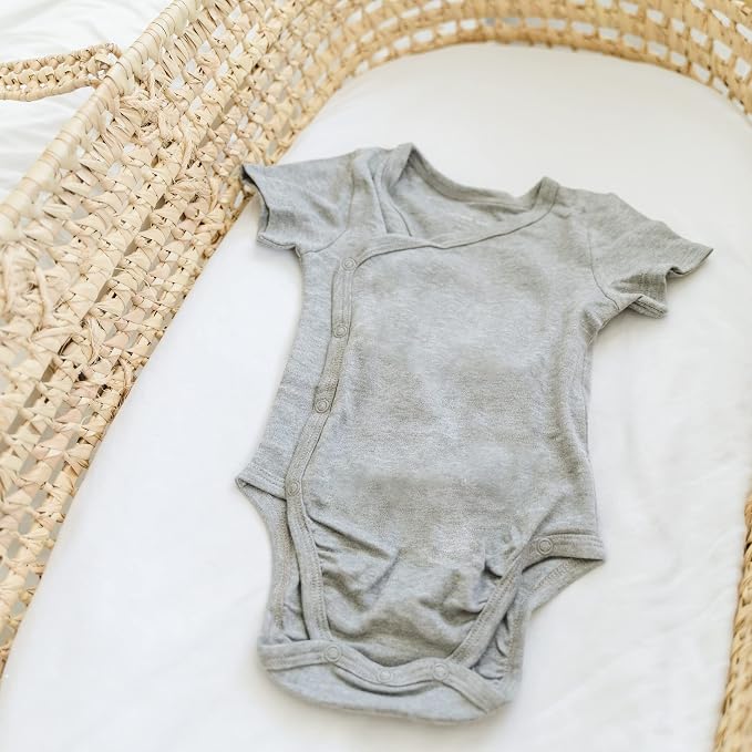 Baby Side Snap Kimono Bodysuit Set, Mitten Cuffs, 100% Cotton, Boy Girl - Image 7