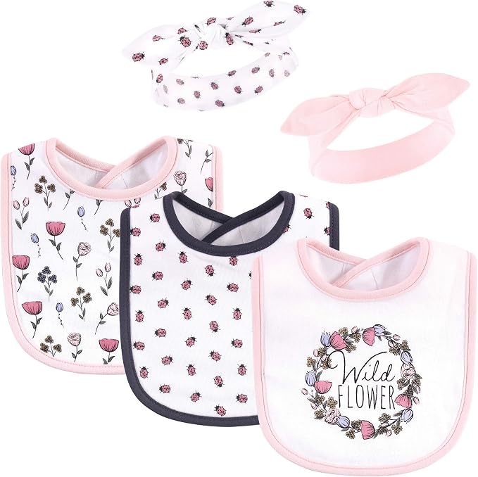 Hudson Baby Unisex Baby Cotton Bib and Headband Set by HudsonBaby