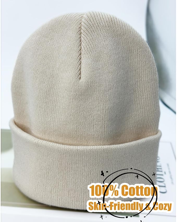 ROYBENS 100% Cotton Baby Beanie Cute Toddler Winter Hat Knit Caps Ages 0-8 | - Image 7