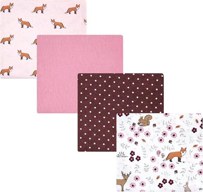Hudson Baby Unisex Baby Cotton Flannel Receiving Blankets, Woodland Floral by HudsonBaby