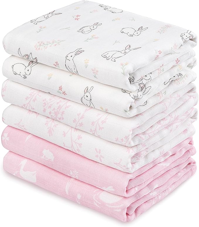 GLLQUEN BABY Receiving Blankets Girl Muslin Swaddle Blankets by GLLQUENBABY