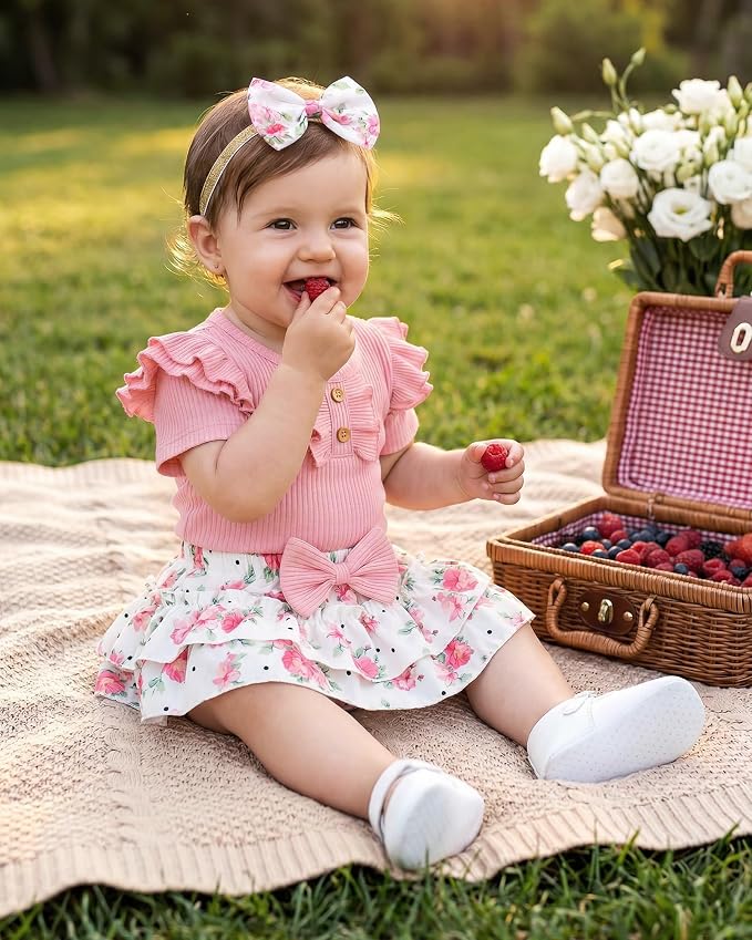 HONGTEYA Baby Girl Clothes Set Newborn Infant Summer Outfits - Image 2