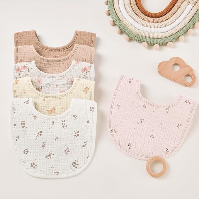 Susurration Muslin Baby Drool Bibs 6Pack Soft Square Adjustable Baby Bandana - Image 6