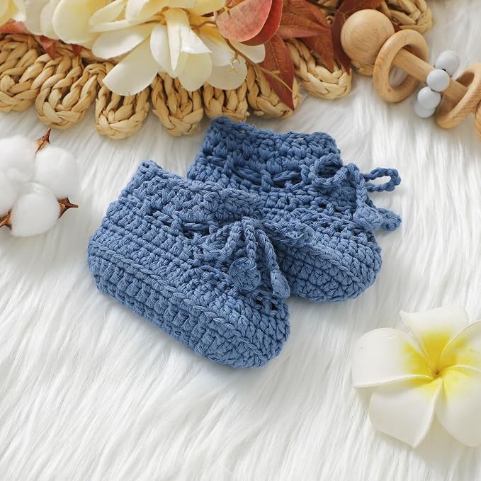 Hadetoto Baby Booties Hand Crochet Knit Cotton Bootie | Soft, Newborn First - Image 6