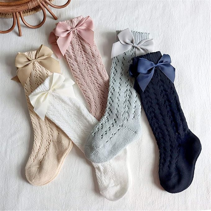 Baby Girl Knee-High Socks Toddlers Bow Stockings Newborn Infant Princess Frilly - Image 2