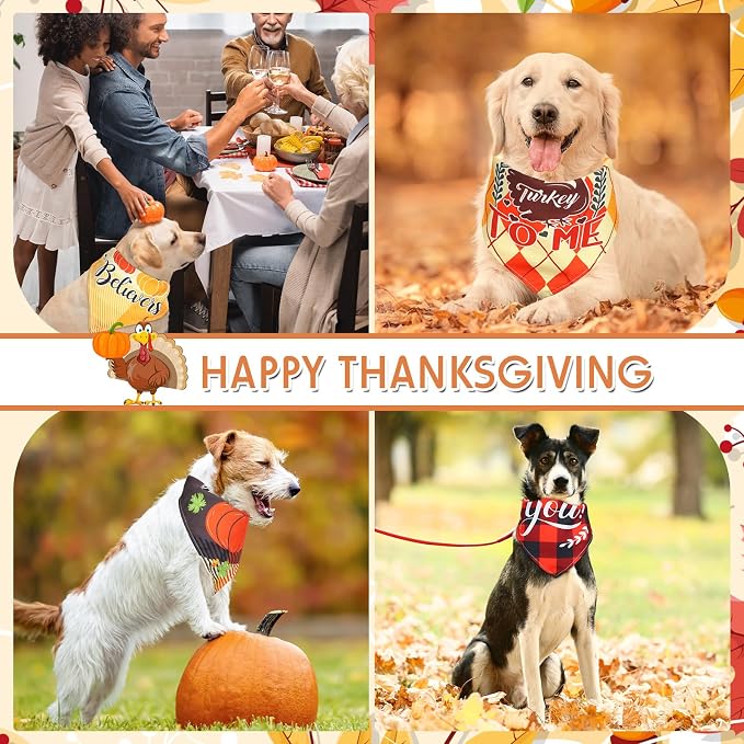 Preboun 200 Pcs Fall Dog Bandana Thanksgiving Bib Small Medium Pet - Image 5