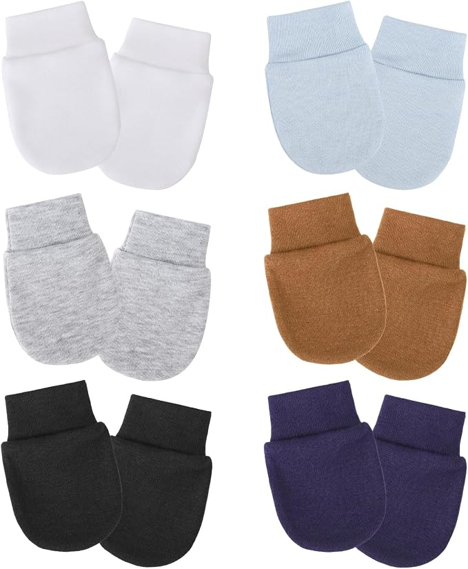 AQOKKA Newborn Baby Mittens No Scratch Cotton Elastic Wrist Gloves Infant by AQOKKA