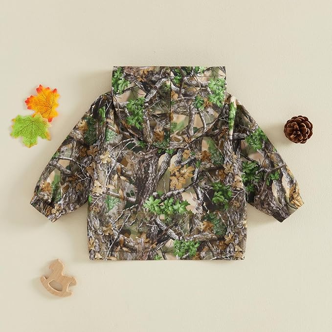 Toddler Baby Boy Lightweight Hooded Jacket Excavator Coat Outwear | Truck Print - Image 6