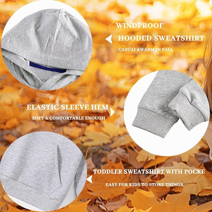 Toddler Boys Girls Sweatshirt Cotton Solid Fall Pullover Hoodie | Long Sleeve - Image 6