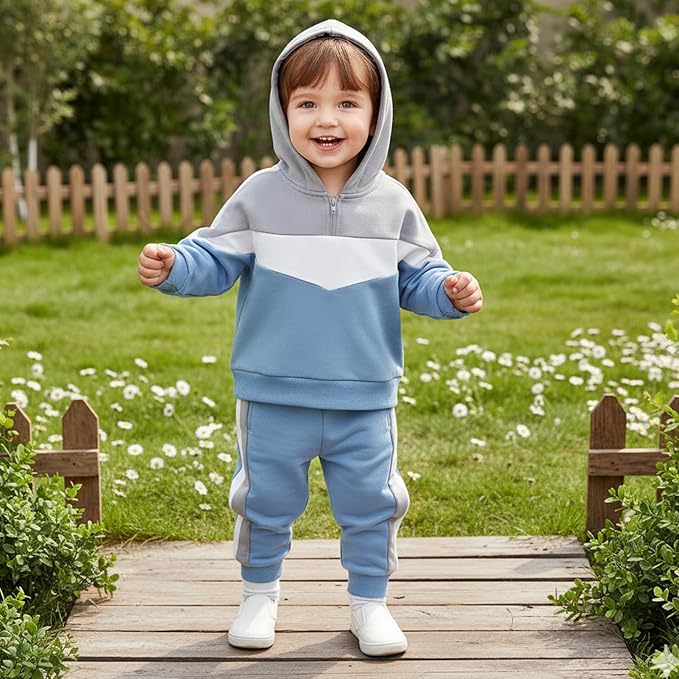 Infant Baby Boy Fall Winter Clothes Outfit Hooded Long Sweatshirt Pant Set - Image 4