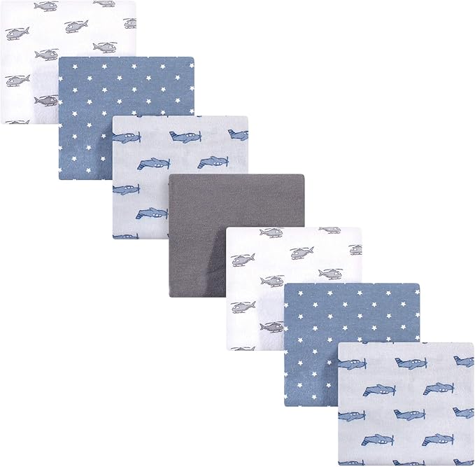 Hudson Baby Unisex Baby Cotton Flannel Receiving Blankets Bundle, Airplanes by HudsonBaby