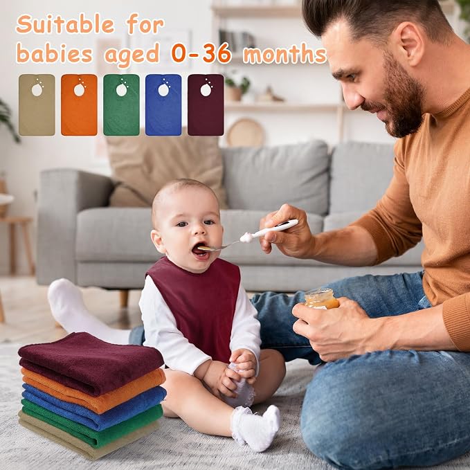 Hercicy Full Coverage Pullover Toddler Baby Bibs | Terry Cloth Bibs - Image 6