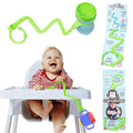 Brilli Baby Cup Catcher Patented Safety Tether Strap, Attach Sippy Cups, Bottles, Pacifiers & More to Stroller, High Chair, Car Seat, Made in USA, Food Grade, Dishwasher Safe (Lime Green)