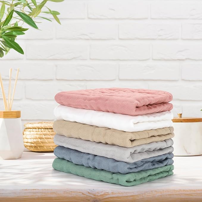 Accmor 6 Pack Muslin Burp Cloths 100% Cotton 20''x10'' Large Extra Soft and - Image 6
