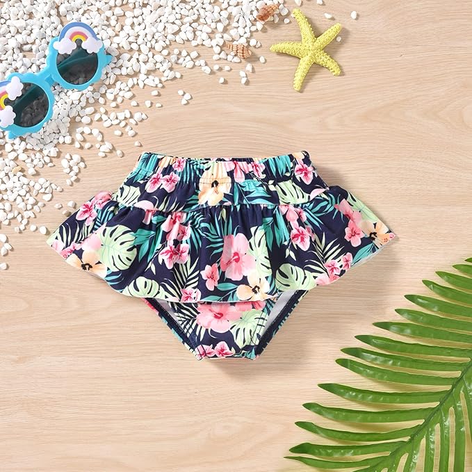 Aalizzwell Baby Girl 2-Piece Bikini Swimsuit with Hat
