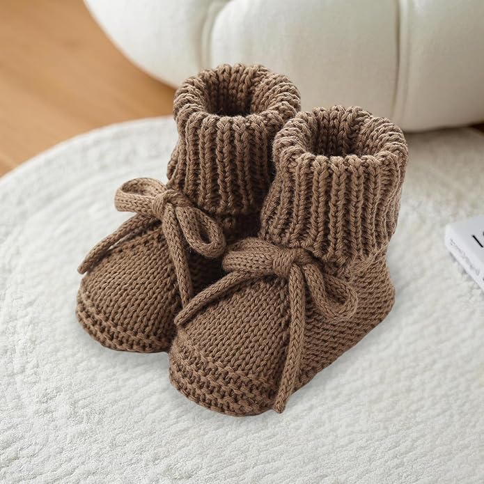 DSORVICD Newborn Baby Boys Girls Knitted Booties Soft Sole Shoes Socks - Image 2