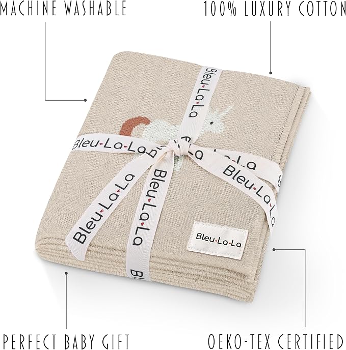 Unisex Baby Blanket for Girls and Boys 100% Cotton Buttery Soft Cozy Receiving - Image 3