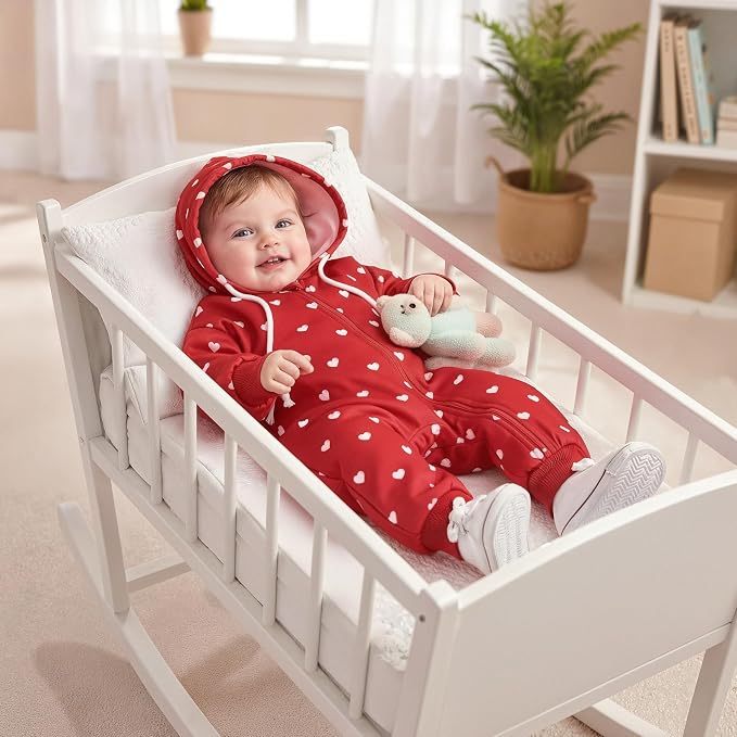 Unutiylo Unisex Baby Boys Girls Long Sleeve Infant Baby Zipper Hooded Jumpsuits - Image 2