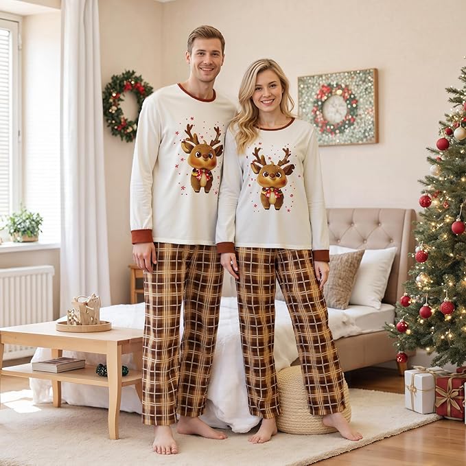 Awoscut Family Christmas Pajamas Matching Pajamas for Family, Xmas PJs Sets Holiday Sleepwear