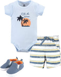 Hudson Baby Unisex Baby Cotton Bodysuit, Shorts and Shoe Set by HudsonBaby