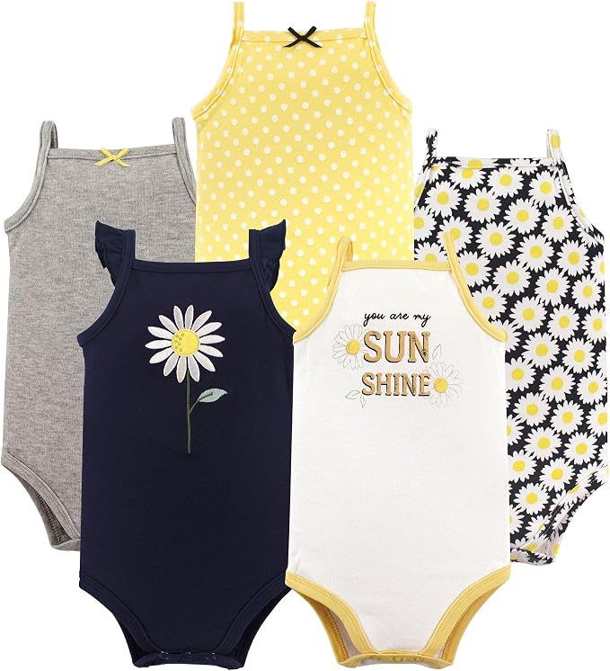 Hudson Baby Basics Unisex Baby 5-Pack Sleeveless Baby Bodysuits by HudsonBaby