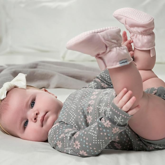 Gerber Baby Fleece Lined Wrap Fasten Non Skid Soft Slipper Booties - Image 2