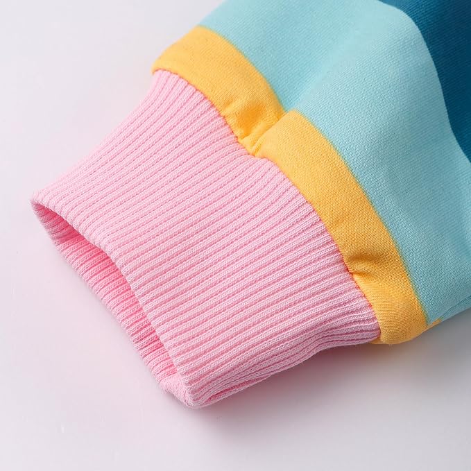 Baby Girl Zip-up Jacket Rainbow Unicorn Cotton Hoodie Sweatshirt Toddler Fall - Image 4