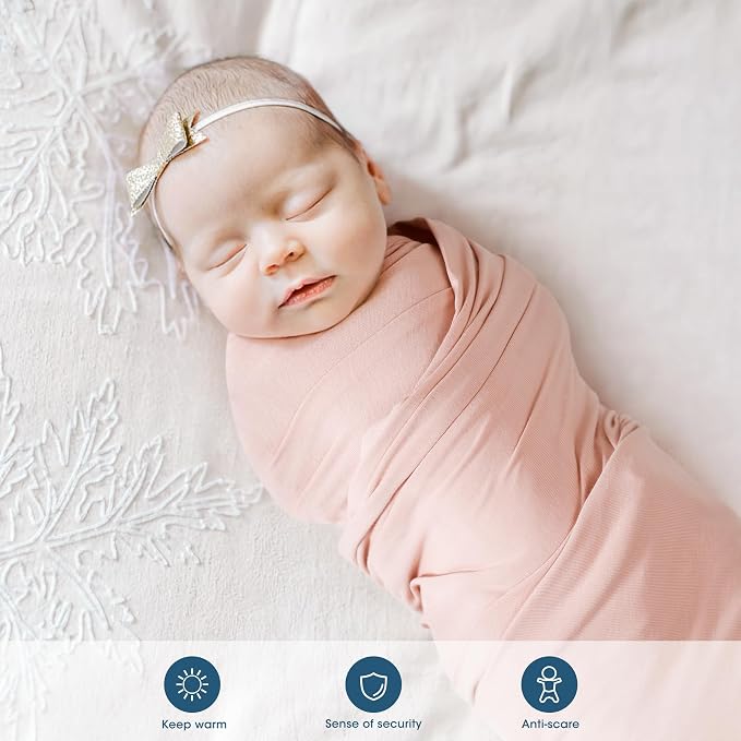 3-Pack Ultra Soft Stretchy Jersey Knit Baby Swaddle Blankets, 33x44 | Snug - Image 4