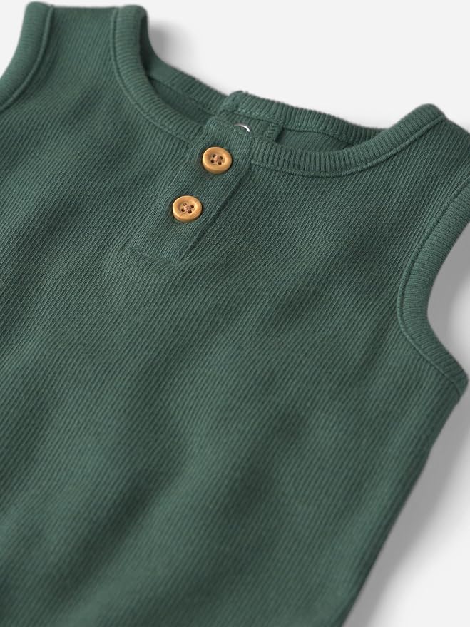 little planet by carter's Unisex Baby Organic Cotton Gauze Shortall - Image 2