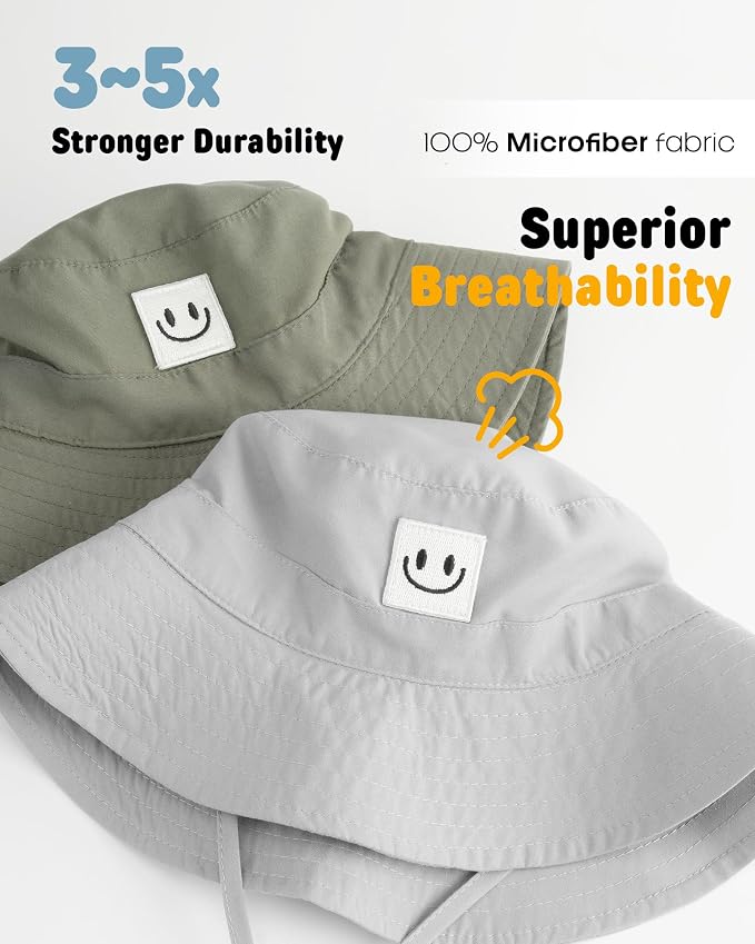 FURTALK Baby Sun Hat Toddler Bucket Hat Beach Smile Face UPF 50+ | Stays in the - Image 4