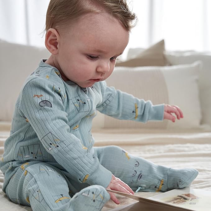 Gerber baby-girls Baby Unisex 2-pack 2-way Zip Textured Sleep 'N Play - Image 3