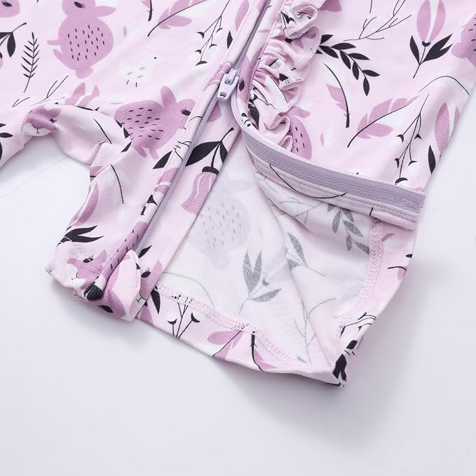 JunNeng Baby Girl Sleeper Viscose from Bamboo, Short Sleeve Romper - Image 7